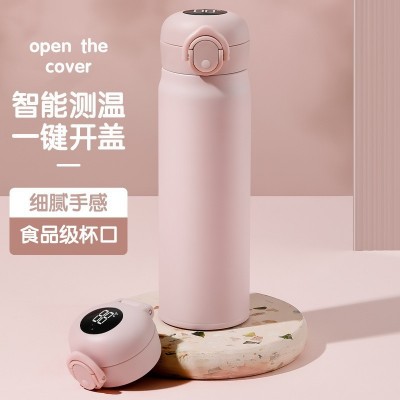 316不锈钢智能温显保温杯男女便携商务弹跳盖杯子车载食用级水杯图3