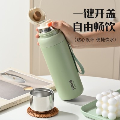 茶水分离全钢盖不锈钢子弹头保温杯一盖两用大容量便携运动水杯图4
