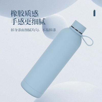750ml大容量不锈钢小口保温杯刻字提手便携户外运动水瓶跨境欧美图3