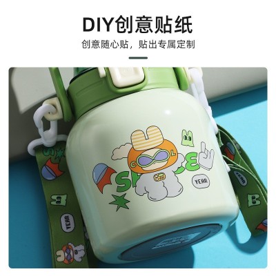 儿童高颜值316食品级不锈钢保温杯学生吸管弹跳水杯大容量保温壶图3