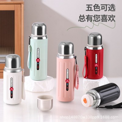 抖音罗马柱小钢炮316不锈钢保温杯户外泡茶手提大容量便携 保温杯