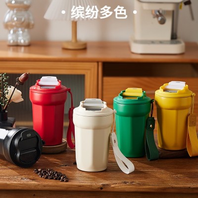 316不锈钢八角菱形咖啡杯双层真空保温杯学生户外便携车载礼品杯图3