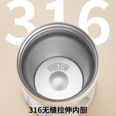 316不锈钢八角菱形咖啡杯双层真空保温杯学生户外便携车载礼品杯图5