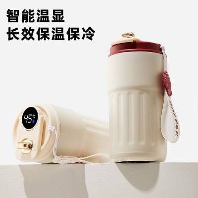 智能温显316不锈钢保温杯男女咖啡杯高颜值便携水杯简约 杯子定制图2