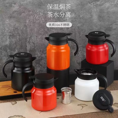 焖茶壶家用泡茶壶316不锈钢茶水分离保温壶礼品送茶壶智能温显壶图2