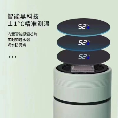 316不锈钢显温智能保温杯运动高颜值大容量水杯商务礼品直身杯图2
