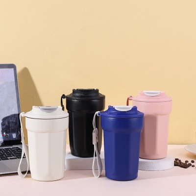 提绳八角咖啡杯礼品水杯316不锈钢保温杯学生杯时尚简约便携水杯图2