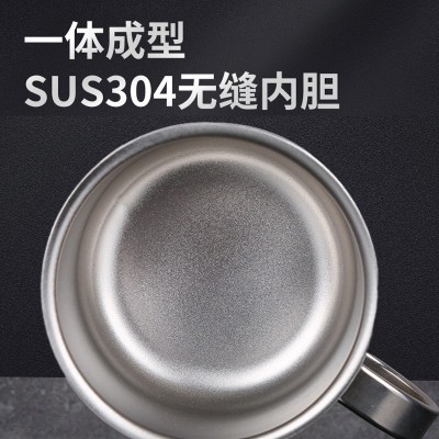 304不锈钢咖啡杯双层带提手杯子便携3-5oz随手杯轻便可携带水杯图3
