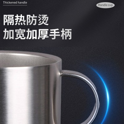 304不锈钢咖啡杯双层带提手杯子便携3-5oz随手杯轻便可携带水杯图5