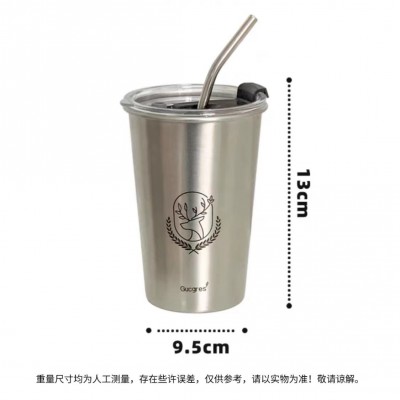韩式304不锈钢杯子随手咖啡杯商用单层水杯ins冷饮杯啤酒杯防摔杯图5