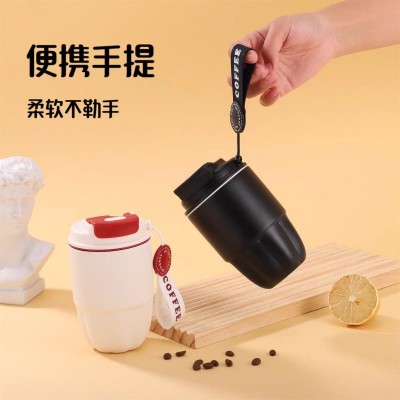 高颜值304不锈钢翻盖咖啡杯户外便携带吸管迷你双饮杯随行保温杯图4