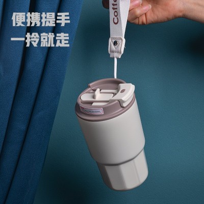 双饮咖啡杯316不锈钢保温杯便携随行水杯高颜值吸管杯子礼品定制图3