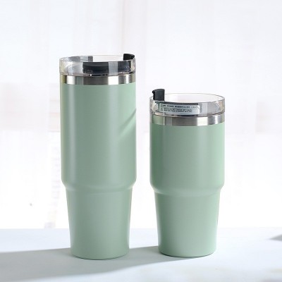 跨境20oz30oz不锈钢汽车杯双层真空保温杯咖啡杯创意冰霸杯吸管杯图4
