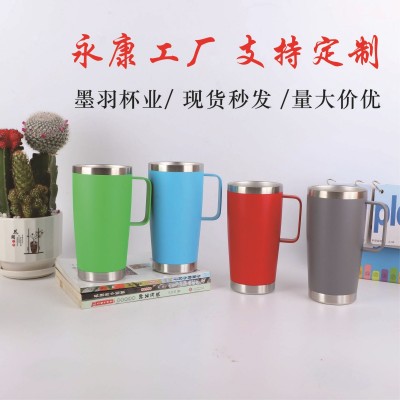 新款20oz 30oz外贸304不锈钢手柄咖啡杯便携车载冰霸杯保温汽车杯图2