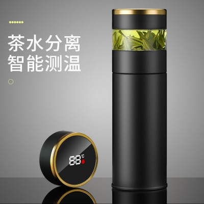 跨境316不锈钢智能显温保温杯茶水分离保温杯便携过滤茶水保温杯图2