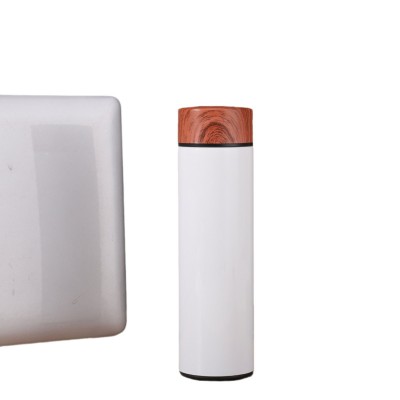 创意木纹盖直身杯304不锈钢双层真空保温杯商务泡茶杯办公随手杯图4
