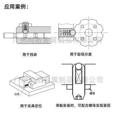304不锈钢内六角波珠螺丝 压入式球头柱塞螺丝 弹珠机米 玻珠螺钉图3