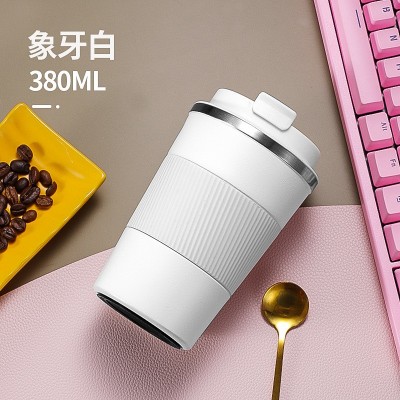 跨境304不锈钢硅胶套咖啡杯礼品杯印logo真空保温杯车载随手杯图5