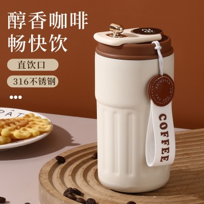 新款咖啡杯智能显温不锈钢保温杯男女士户外高颜值随行水杯礼品批图4