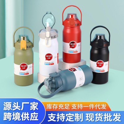 跨境直供316不锈钢保温杯运动户外吸管运动水壶便携大容量提手壶图3