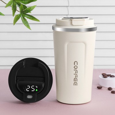 跨境 304不锈钢咖啡杯智能测温保温杯户外车载水杯便携随手杯批发图4
