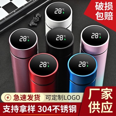 304不锈钢 智能温度显示保温杯创意商务礼品水杯子刻字印lo go批发图3