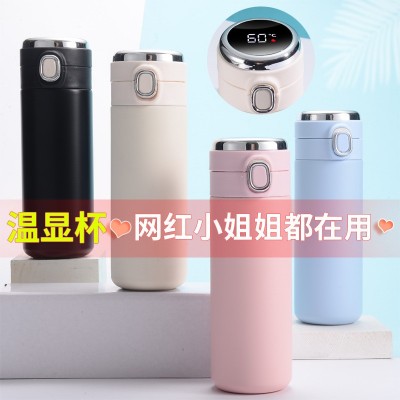 现代简约304不锈钢豌豆杯便携弹跳盖直身迷你水杯学生可 爱保温杯图2