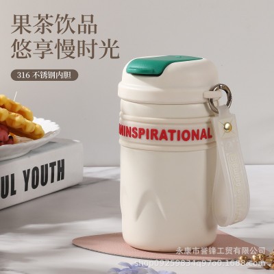 跨境316不锈钢手提吸管咖啡杯学生简约杯户外休闲随手车载网红杯图2