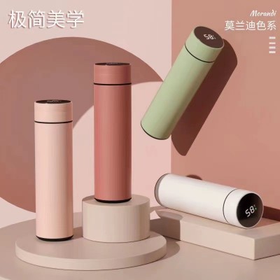 智能测温商务杯不锈钢保温杯莫兰迪配色保温杯礼品保温杯便携水杯图3