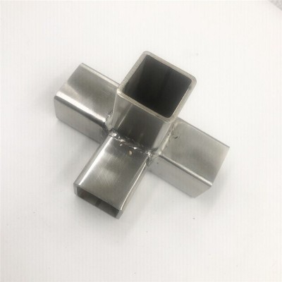 不锈钢方管立柱栏杆铁管加厚固定法兰底座紧固件内外连接脚套配件图1