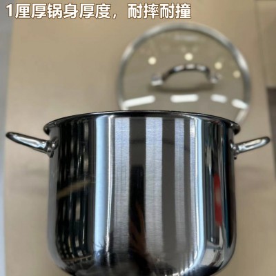 不锈钢蒸锅加厚不粘锅家用不锈钢汤锅厚底蒸煮炸厂家直销出口图3