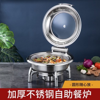 304不锈钢布菲炉商用酒店自助保温炉食堂保温锅加热酒店自助餐炉图3