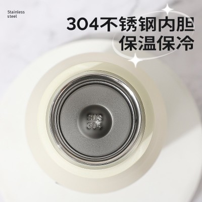 304不锈钢手提锥形瓶双层真空提环保温杯莫兰迪保温保冷骑士杯子图3