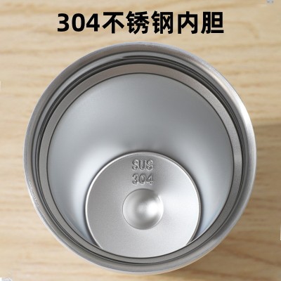 外贸304不锈钢吸管杯跨境大容量真空咖啡杯便携车载杯礼品保温杯图2