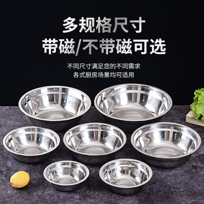 批发无磁不锈钢汤盆面盆 学生饭菜汤碗洗菜盆洗脸盆2元店地摊货源图4