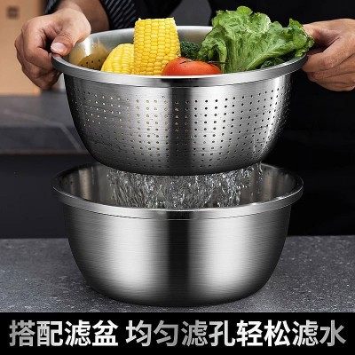 304不锈钢盆加厚圆形家用汤盆打蛋盆面盆食品级调料缸洗菜盆厨房图4