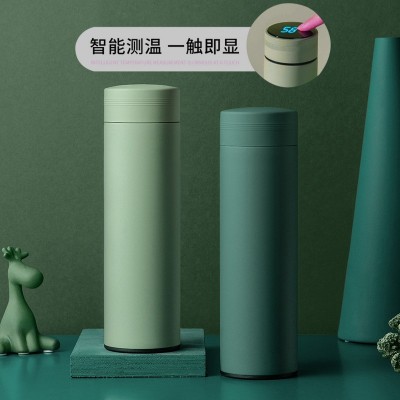 新款不锈钢高颜值保温杯莫兰迪男女儿童数显水杯学生可爱智能杯子图3
