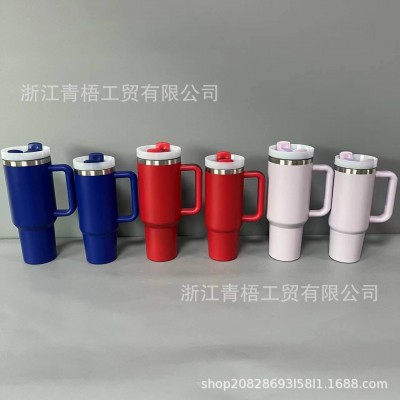 跨境外贸史丹利同款40oz冰霸杯Stanley保温杯LOGO手柄杯不锈钢304图2