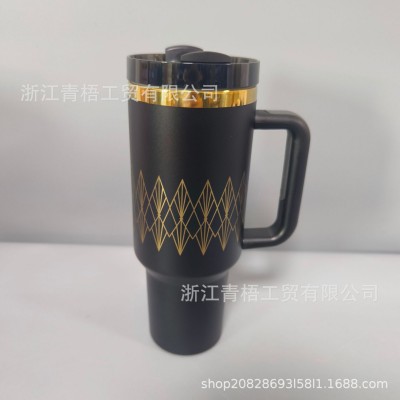新款40oz汽车杯大容量手柄杯冰霸杯带吸管的不锈钢保温杯厂家直销图4