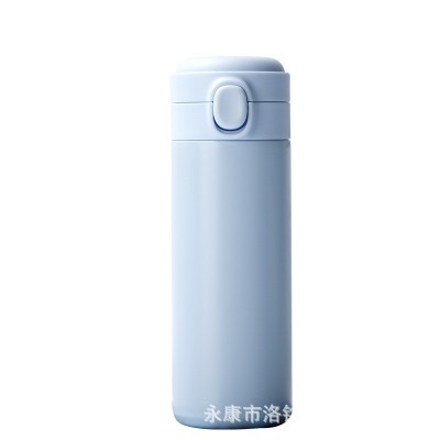 简约304不锈钢豌豆杯双层真空弹跳盖保温杯可爱便携直身 保温水杯图5