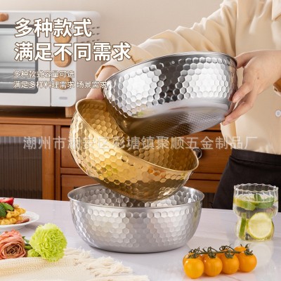跨境不锈钢沙拉盆厨房家用和面揉面打蛋盆料理碗和面盆日式沙拉碗图3