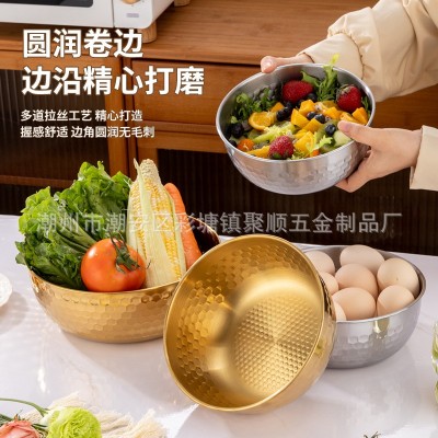 跨境不锈钢沙拉盆厨房家用和面揉面打蛋盆料理碗和面盆日式沙拉碗图2