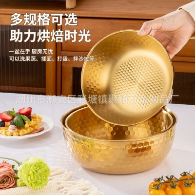 跨境不锈钢沙拉盆厨房家用和面揉面打蛋盆料理碗和面盆日式沙拉碗图4