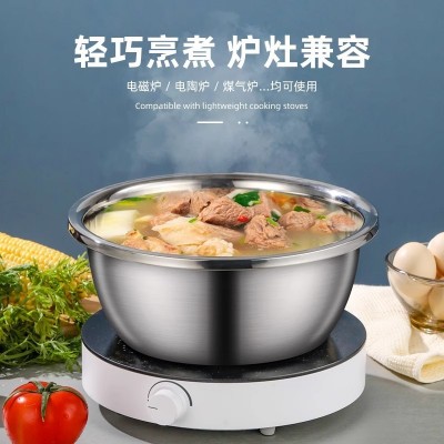 不锈钢盆子家用厨房和面打蛋盆汤盆洗菜盆不锈钢盆加厚食品级面盆图3