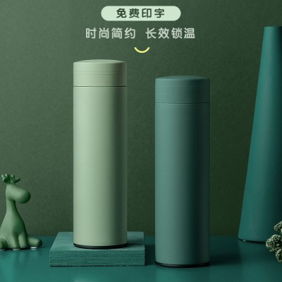 新款保温杯不锈钢莫兰迪色系学生可爱水杯橡胶漆网红茶杯韩版杯子图3