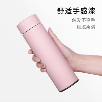 新款保温杯不锈钢莫兰迪色系学生可爱水杯橡胶漆网红茶杯韩版杯子图2