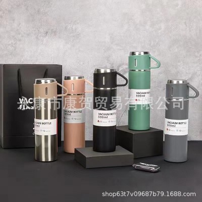 304不锈钢保温杯一杯三盖商务礼品杯礼盒装水杯公司印log o刻字杯9图3