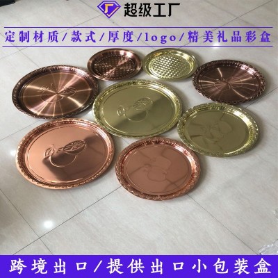 厂家直销托盘不锈钢餐盘碟子镀金家用商用水果盘饭店餐厅食堂盘子图2