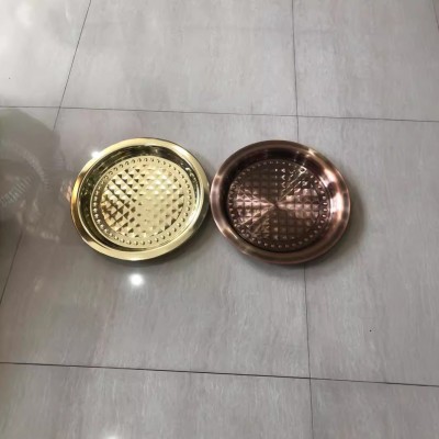 厂家直销托盘不锈钢餐盘碟子镀金家用商用水果盘饭店餐厅食堂盘子图4