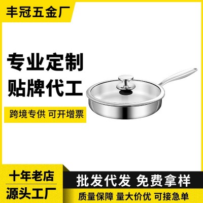 定制304不锈钢蜂窝煎锅不粘家用平底锅煎牛排烙饼煎盘跨境批发图1